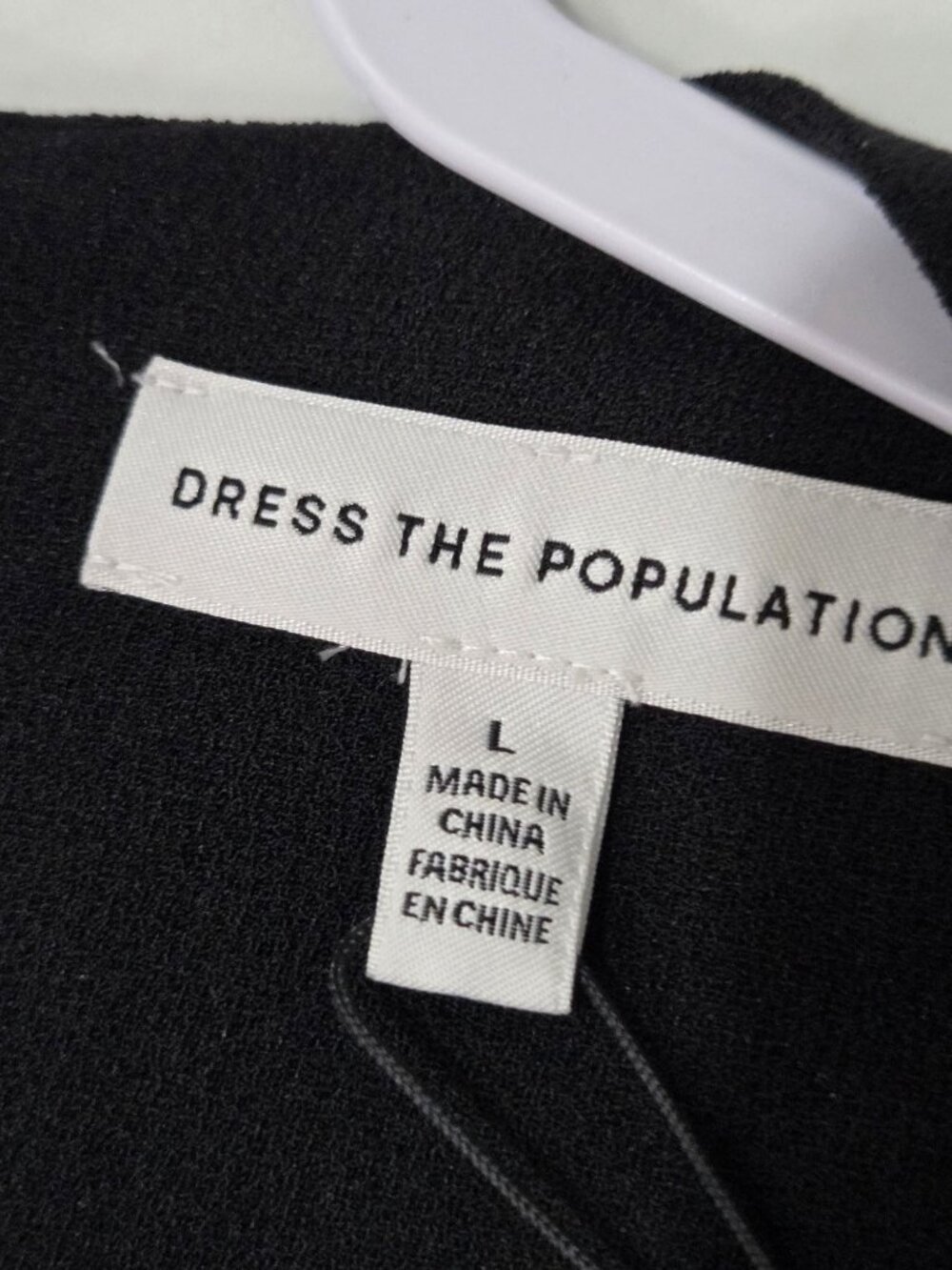 Dress The Population Catalina Crepe VNeck Black Fit & Flare Cocktail Dress L NWT - Picture 7 of 13